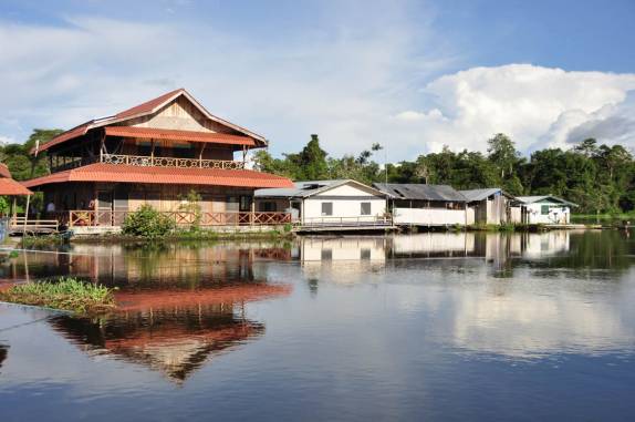 A bela Pousada Uacari, em plena Reserva do Mamirauá, na região de Tefé, no Amazonas